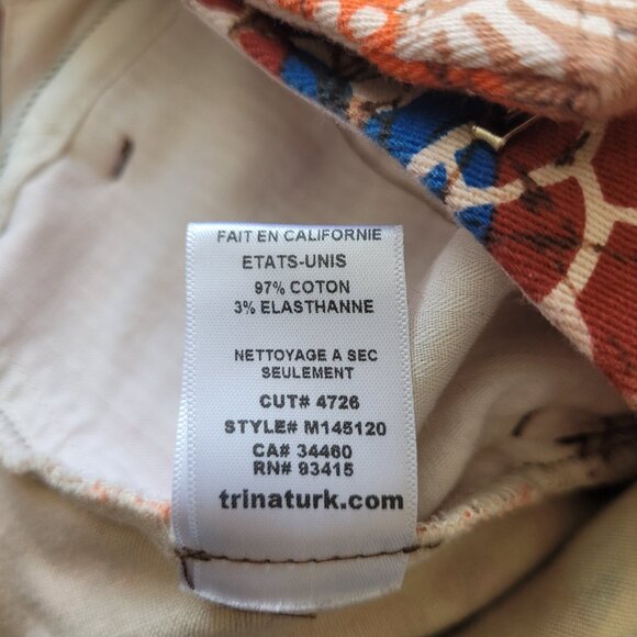 Mr Turk Trousers Bright Multicolor Floral Print Dress Pant Beach Art - Picture 12 of 15